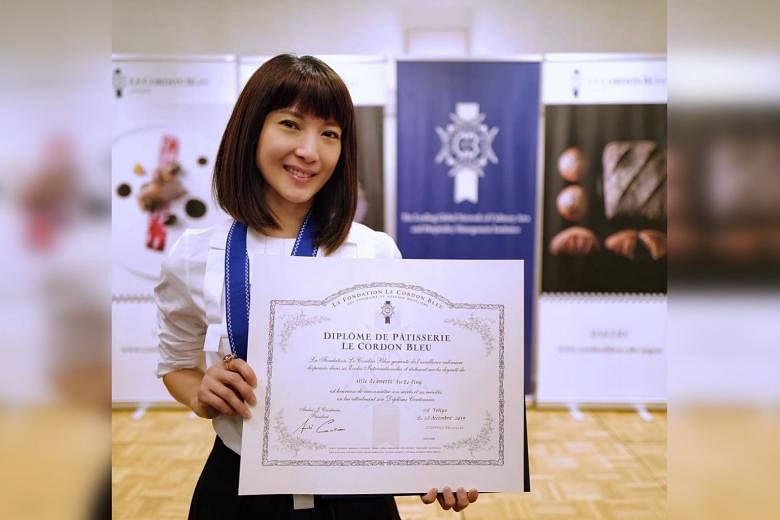 Aktris Singapura Jeanette Aw menyelesaikan semester terakhir di akademi kuliner terkenal Le Cordon Bleu