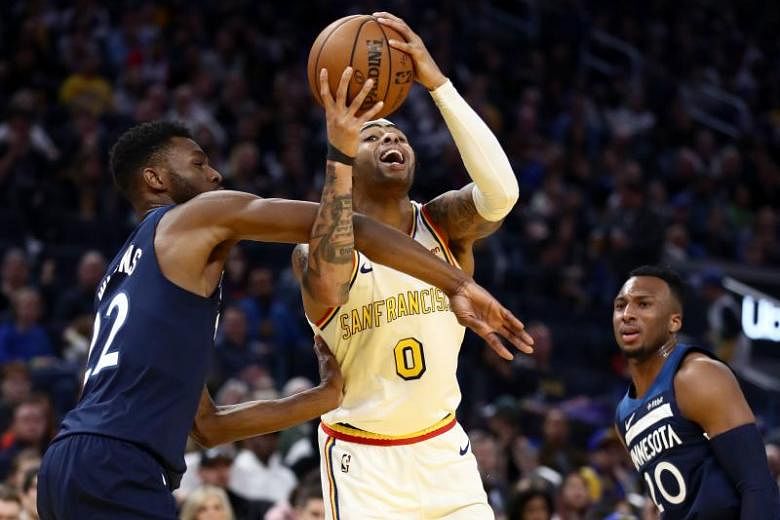 NBA: Golden State Warriors mengalahkan Minnesota Timberwolves untuk kemenangan beruntun pertama musim ini