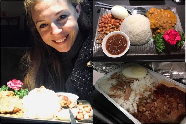 Ini lezat: Wanita Inggris yang mengecam nasi lemak maskapai mencoba hal yang nyata